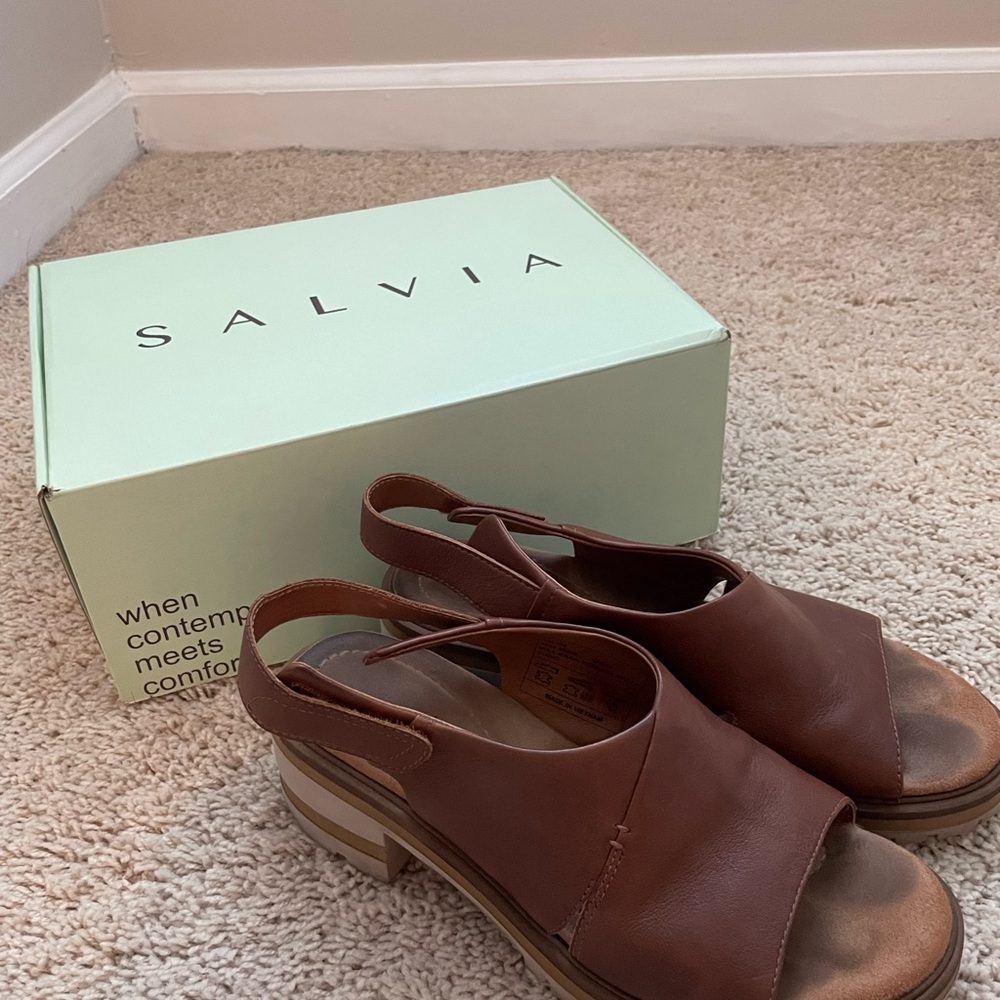 Salvia Haley Cuoio Cowhide Nappa Sandals, Size 40 View 2